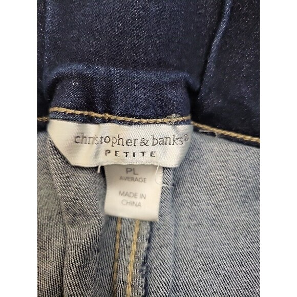 Christopher & Banks Petite Womens Jeans Blue L Jeggings Stretch Skinny Ankle - Picture 2 of 14